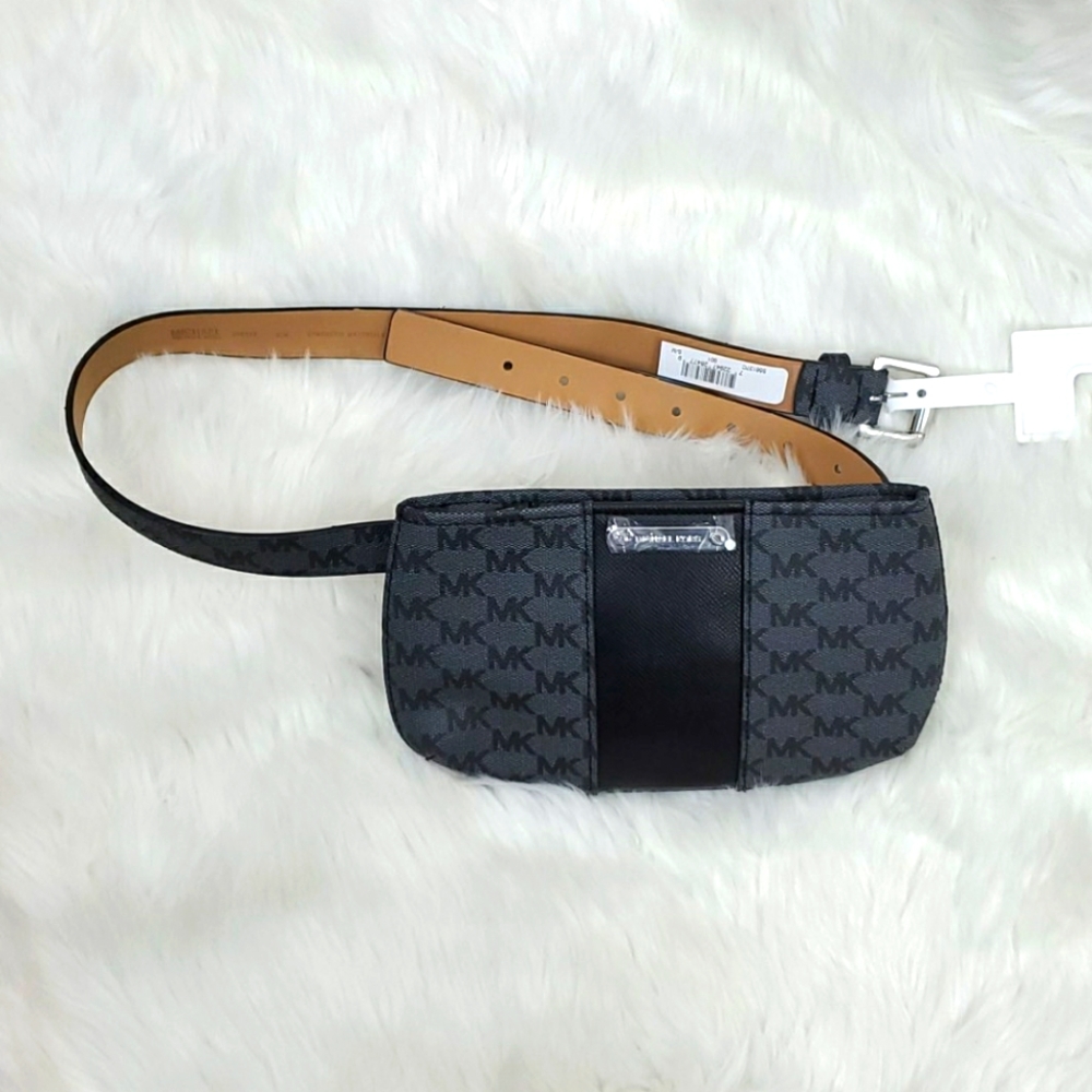 Michael Kors waist purse gray black size S/M New